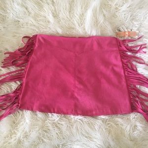 Faux suede pink skirt